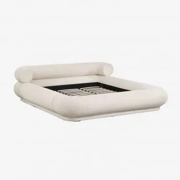 Bernaste Bouclé Stoffen Bed Bouclé Wit & 200 X 200 Cm - Sklum