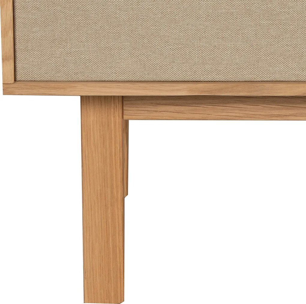 Eiken Wandkast Met Stoffen Deuren - 80x40x120cm.
