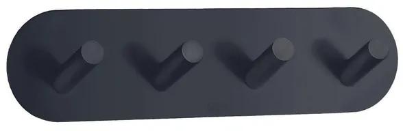 Smedbo Beslagsboden Handdoekhouder - 19.2x19.2x3cm - zelfklevend - RVS Mat zwart BB1094