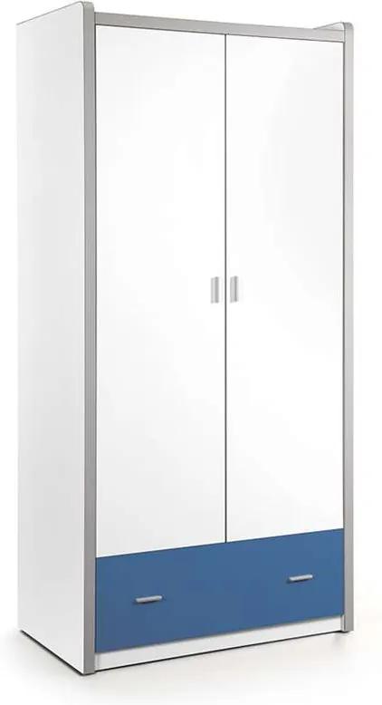 Vipack 2-deurs kledingkast Bonny - blauw - 202x97x60 cm - Leen Bakker