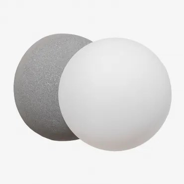 Wandlamp Van Keramiek Met Glazen Bol Bublik Antraciet Grijs - Sklum