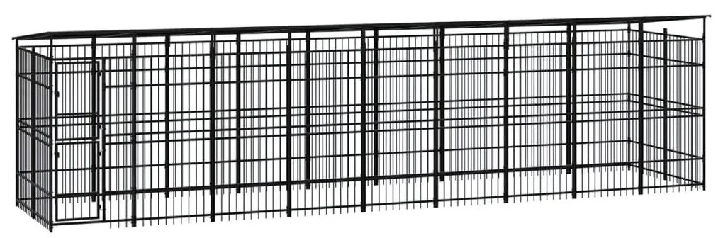 vidaXL Hondenkennel met dak 16,59 m² staal