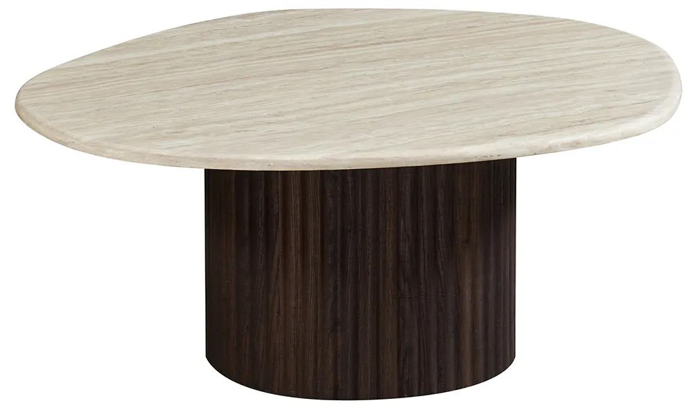 Organische Salontafel Travertin Walnoot - 80 X 70cm.