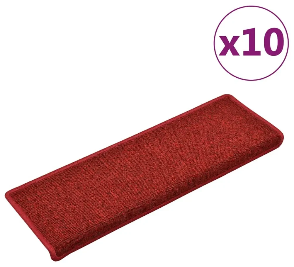 vidaXL Trapmatten 10 st 65x25 cm rood