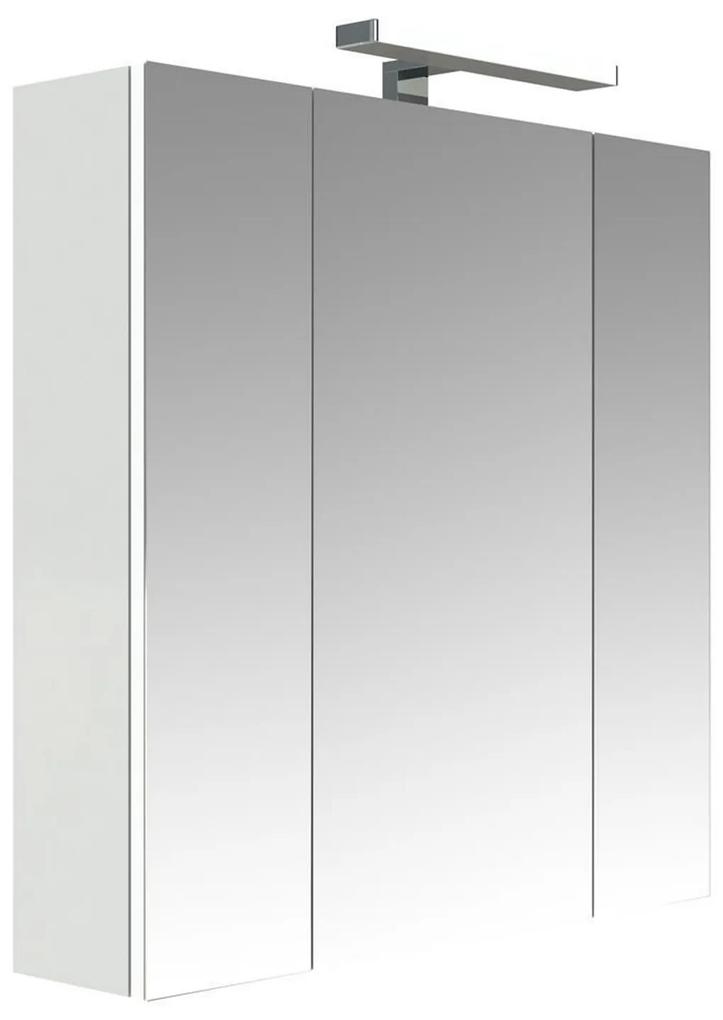 Spiegelkast Allibert Juno Met Verlichting 70x75,2x16 Wit glanzend