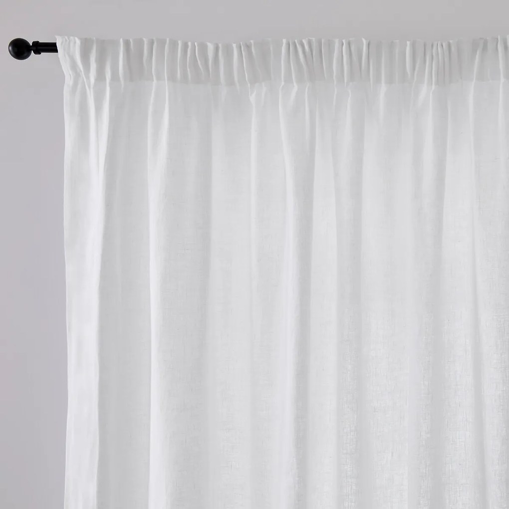 Linnen schermgordijn over de hele breedte, met gerimpelde bies of wave, ONEGA