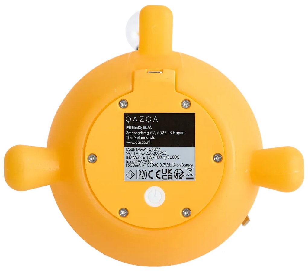 Kinder tafellamp geel incl. LED oplaadbaar - Bulby