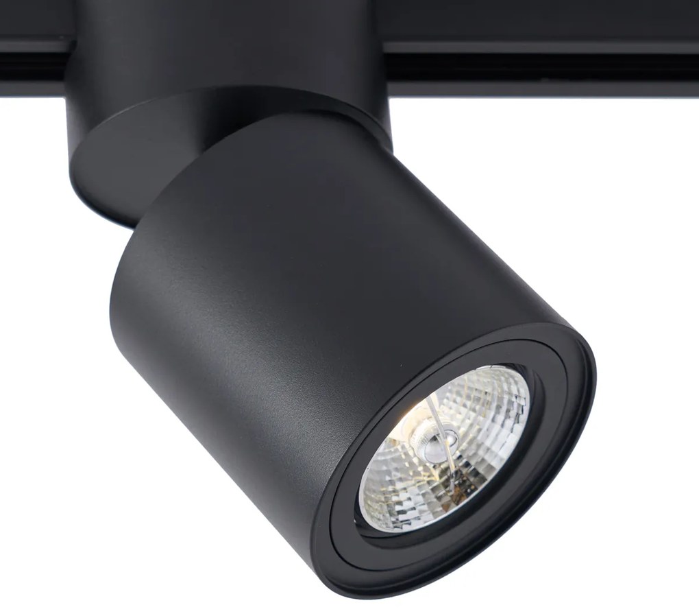 Moderne spot zwart voor railsysteem 1-fase GU10 70mm - Iconic Roto