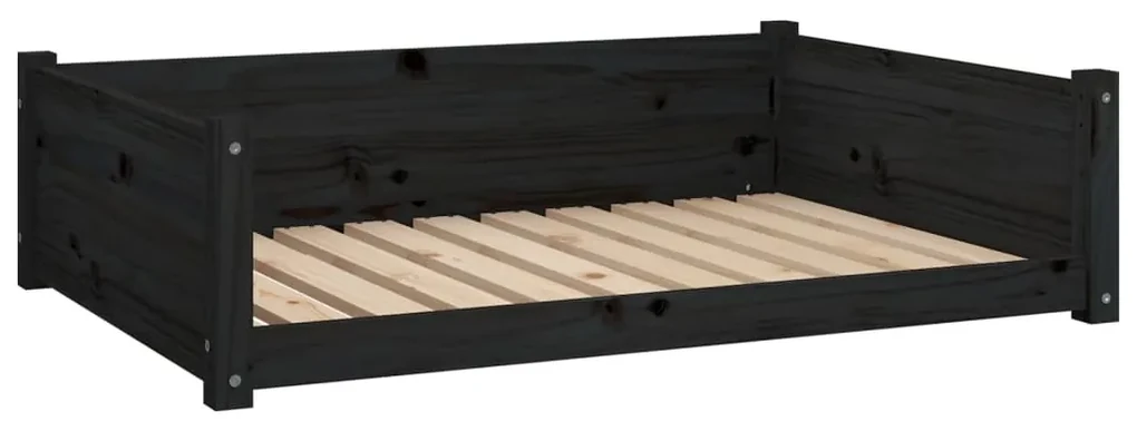 vidaXL Hondenmand 95,5x65,5x28 cm massief grenenhout zwart