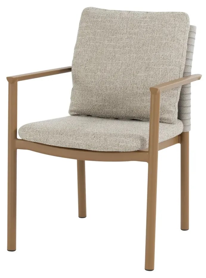 4 Seasons Outdoor Safina tuinset amber met Colorado tafel met keramisch blad 160 cm Tuinset beige weerbestendig