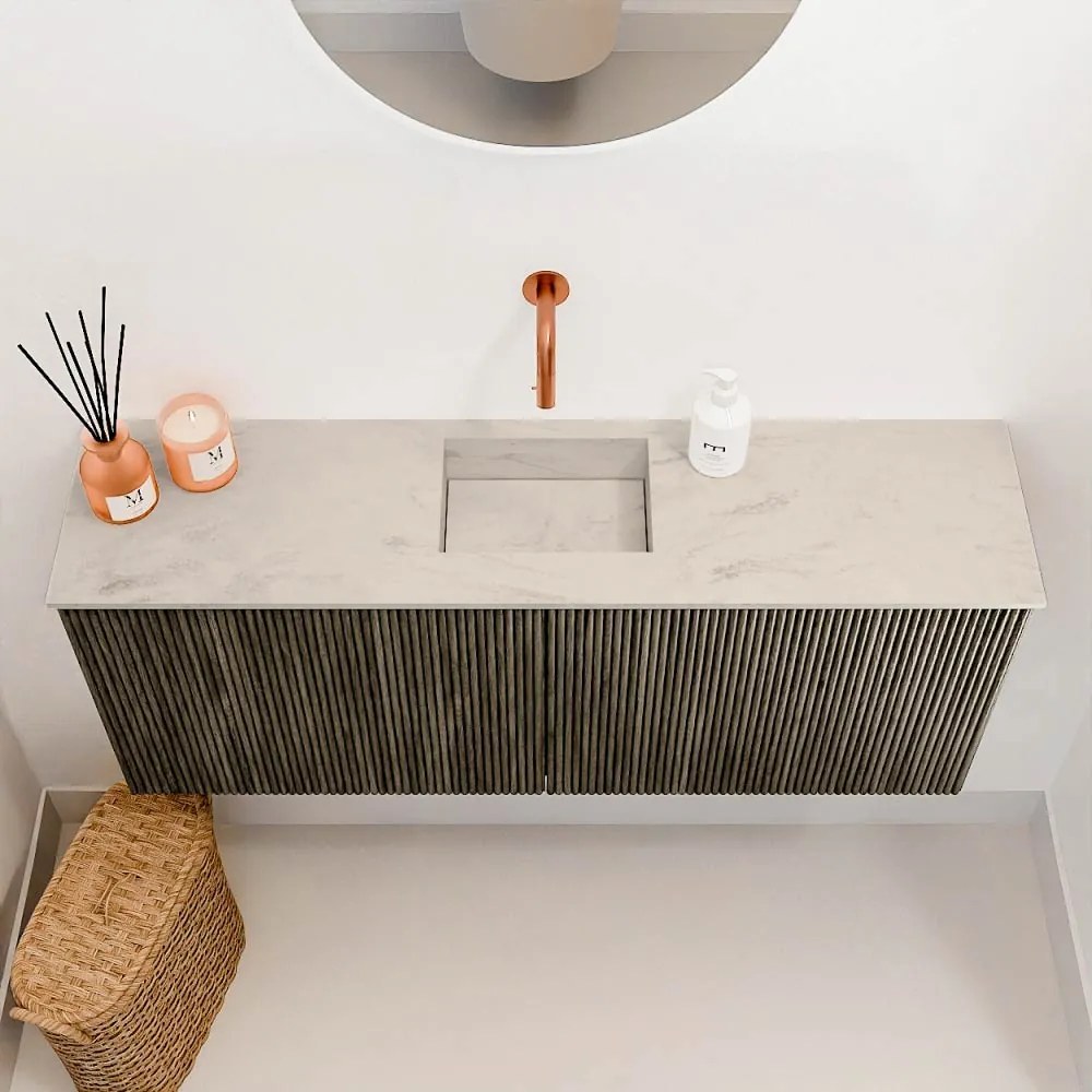 Mondiaz Joya DLux 100cm toiletmeubel shadow met wastafel faye midden zonder kraangat opalo