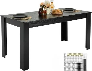 VEVOR Rechthoekige eettafel, houten keukentafel (160 cm / 150 kg draagvermogen) voor 4-6 personen, eetkamermeubilair, vergadertafel voor thuis, keuken, woonkamer, bruin (alleen tafel)
