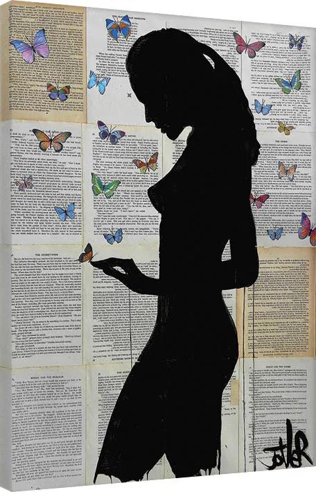 Print op canvas Loui Jover - Butterflies, (60 x 80 cm)