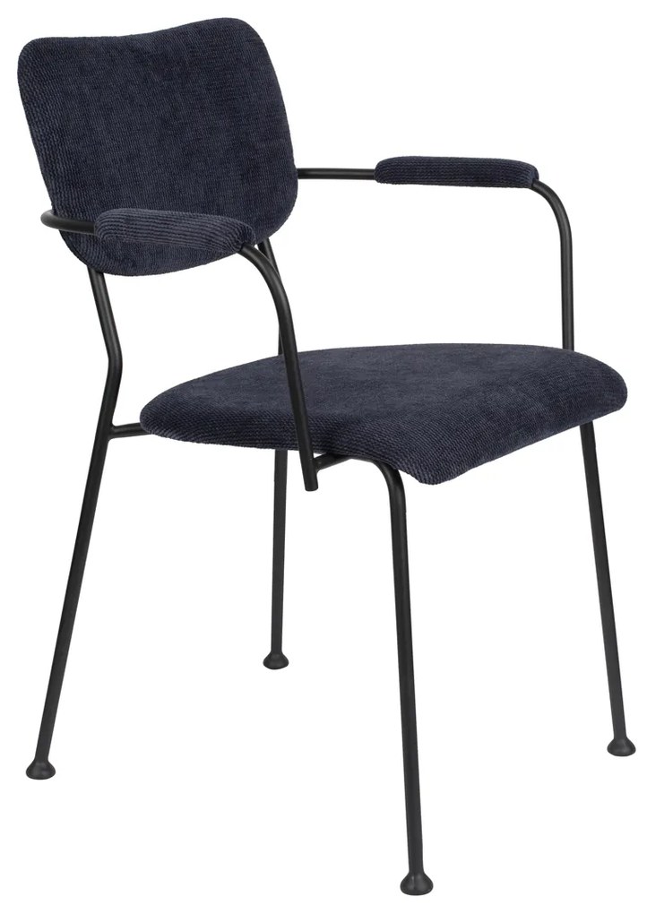 Zuiver Benson Design Stoel Met Armleuningen Donkerblauw