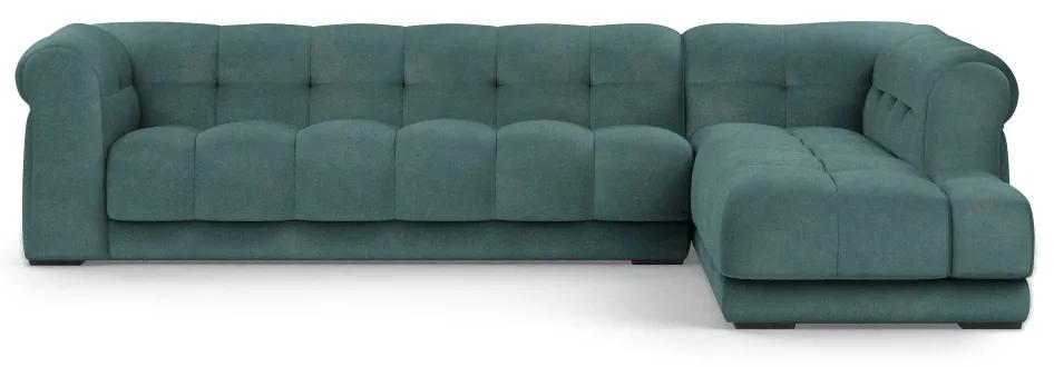 Rivièra Maison - Cobble Hill Corner Sofa Right, velvet, mineral blue - Kleur: blauw