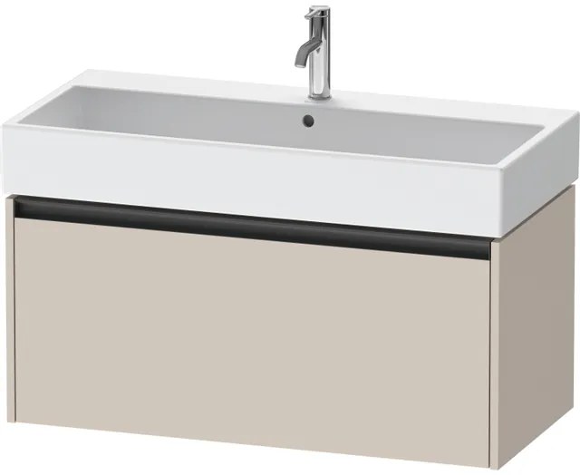 Duravit Ketho 2 wastafelonderbouwkast met 1 lade 98.4x46x44cm met greep antraciet taupe mat K25078091910000