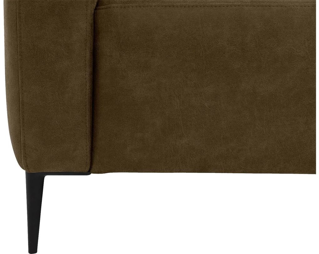 Goossens  Key West groen, micro leer, 2,5-zits, modern design met ligelement rechts