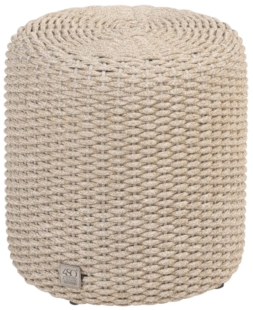 Muffin poef 40xH42 cm rond rope latte 4 Seasons Outdoor
