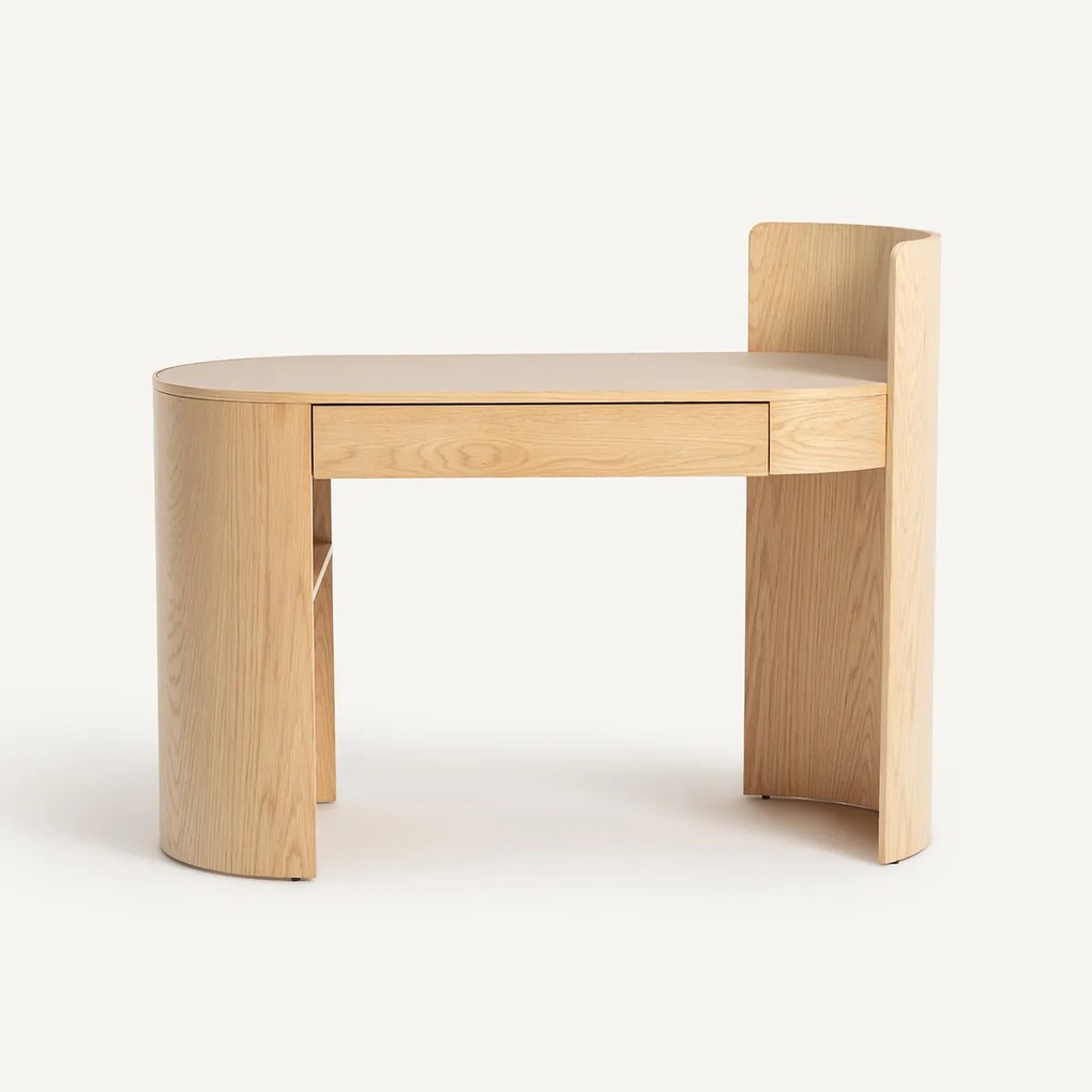 Bureau van eikenfineer en leer, Abbas