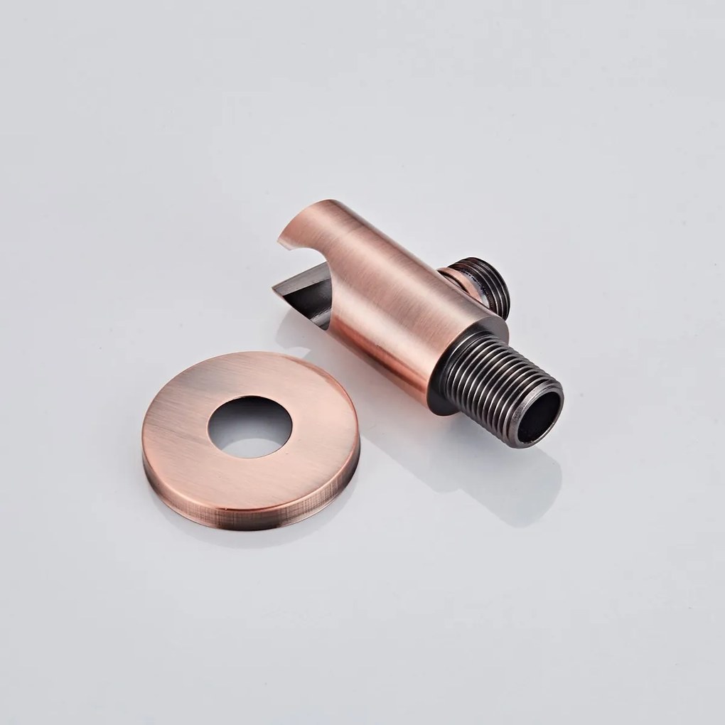 Saniclear Copper Stripes inbouw regendouche met 30cm hoofddouche, muurarm en 3 standen handdouche geborsteld koper