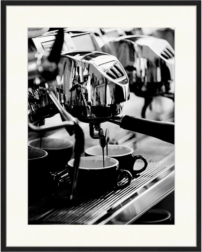 Ingelijste foto Coffee Machine Making Fresh Coffee