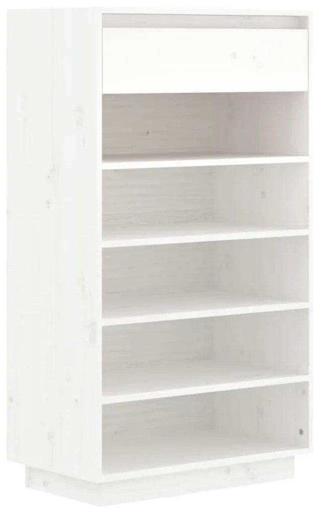 vidaXL Schoenenkast 60x34x105 cm massief grenenhout wit