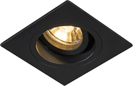 Smart inbouwspot zwart vierkant incl. Wifi GU10 - Chuck