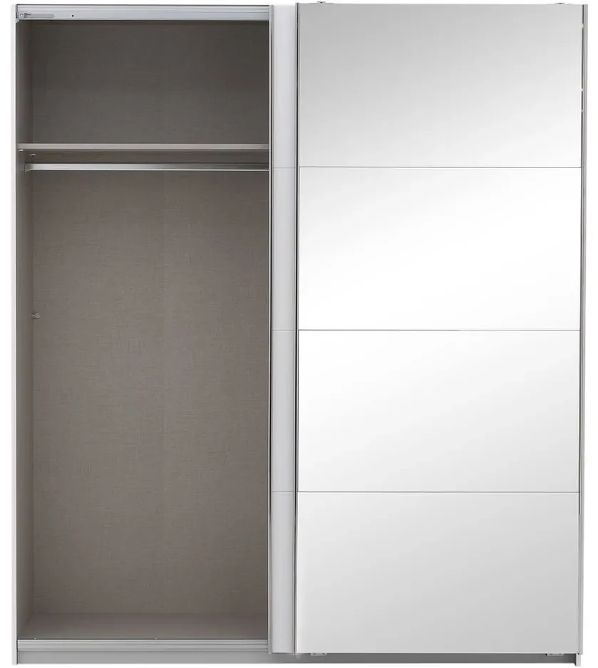 Goossens Basic Kledingkast Miami, 226 cm breed, 210 cm hoog, 1x spiegeldeur re en 1x schuifdeur li