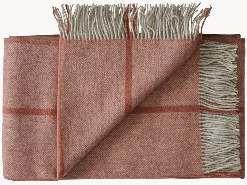 Wollen plaid Askø met franjes