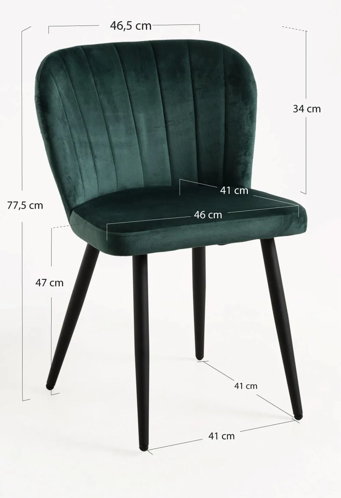 Pak 4 Fluwelen Luk Stoelen