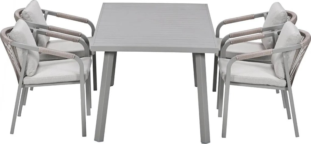 Garden Impressions Milou tuinset 5-delig - tuintafel 160x90 cm taupe