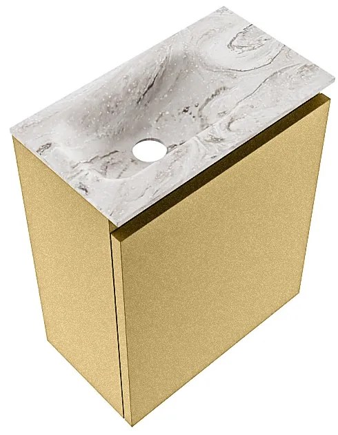 Mondiaz Ture DLux toiletmeubel 40cm oro met wastafel glace links met kraangat