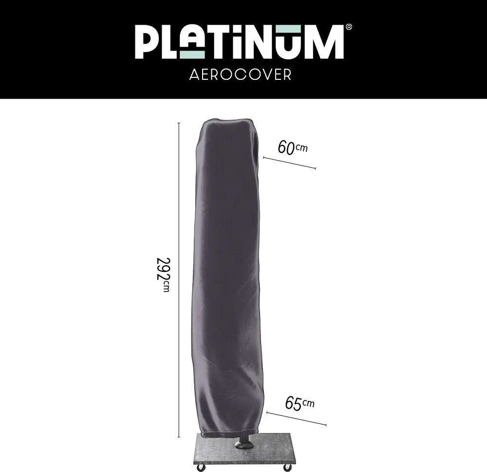 Platinum Challenger zweefparasol T1 Premium 4x3 m. - Champagne Sandstone - met ingraafvoet en hoes