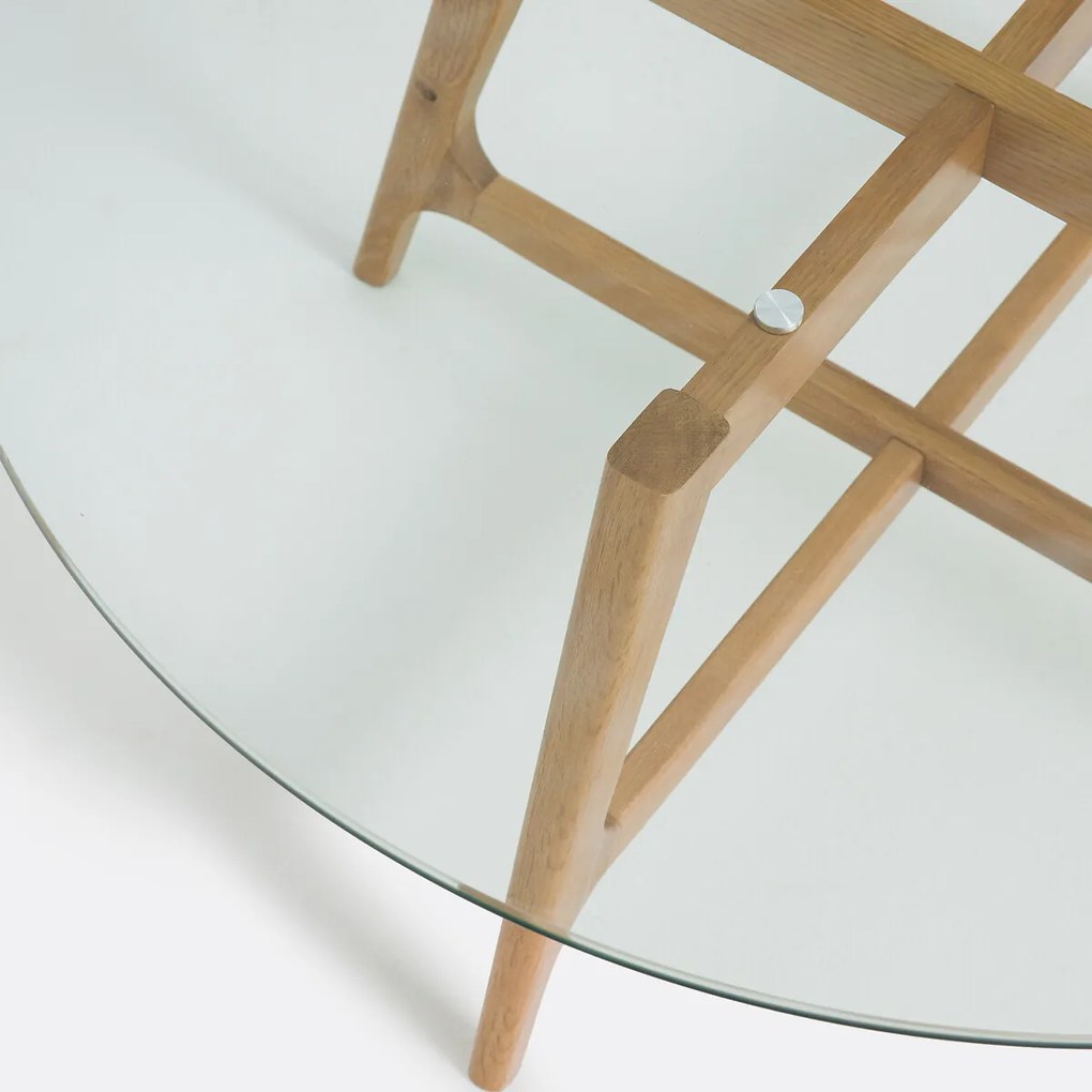 Ronde salontafel, glazen blad, Zoleta