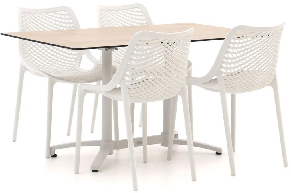 Diningset Forza  | 4 personen kunststof | Tuinset stapelbaar | 5-delig | Kees Smit Tuinmeubelen