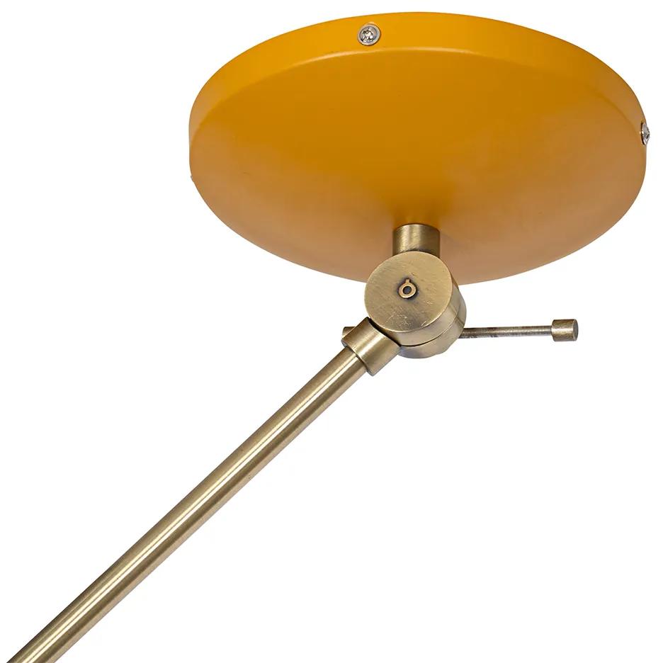 Retro plafondlamp geel met brons - Milou Retro E27 Binnenverlichting Lamp
