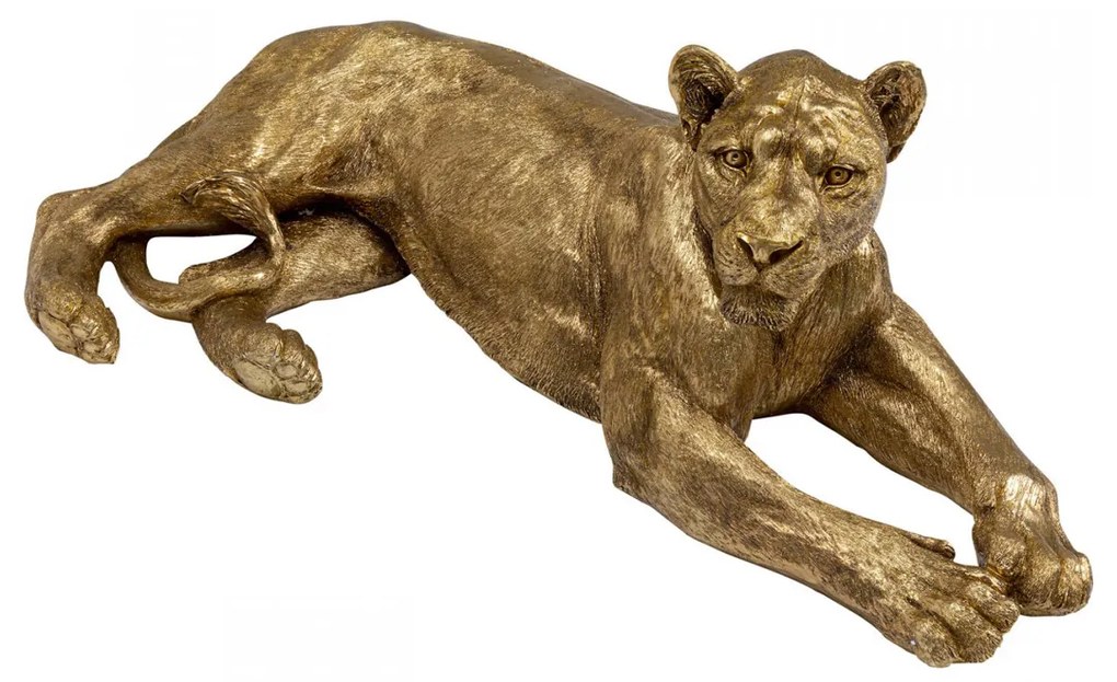 Kare Design Lion Gold Liggende Leeuw Goud