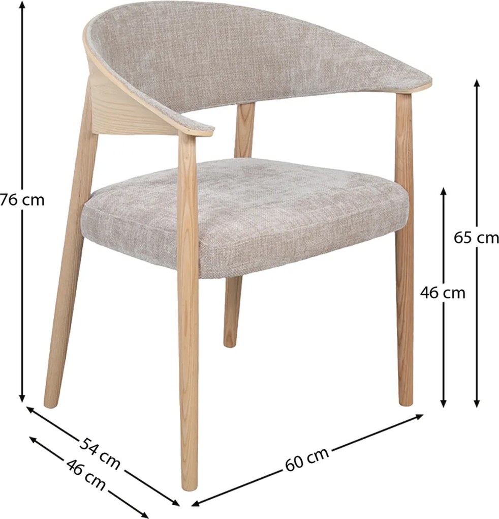 Eiken Eetkamerstoel Gebogen Hout