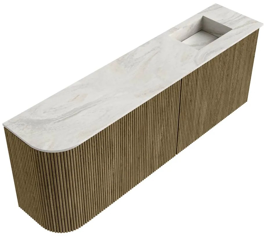 Mondiaz Joya DLux 110cm toiletmeubel ronding links dusk met wastafel faye rechts 1 kraangat ostra