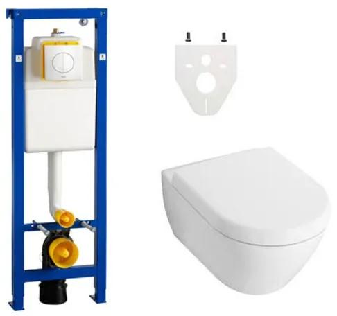 Villeroy en Boch Subway 2.0 DirectFlush toiletset met Wisa xs reservoir en Argos bedieningsplaat softclose wit