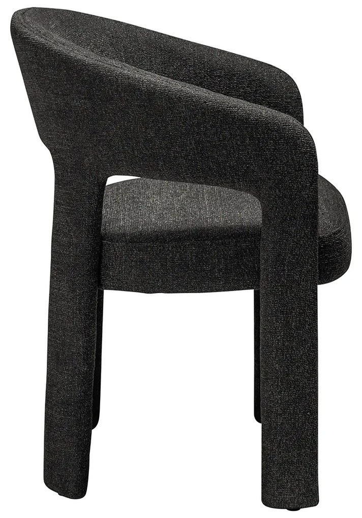 Dan-Form Splendor Gestoffeerde Eetkamerstoel Zwart Boucle