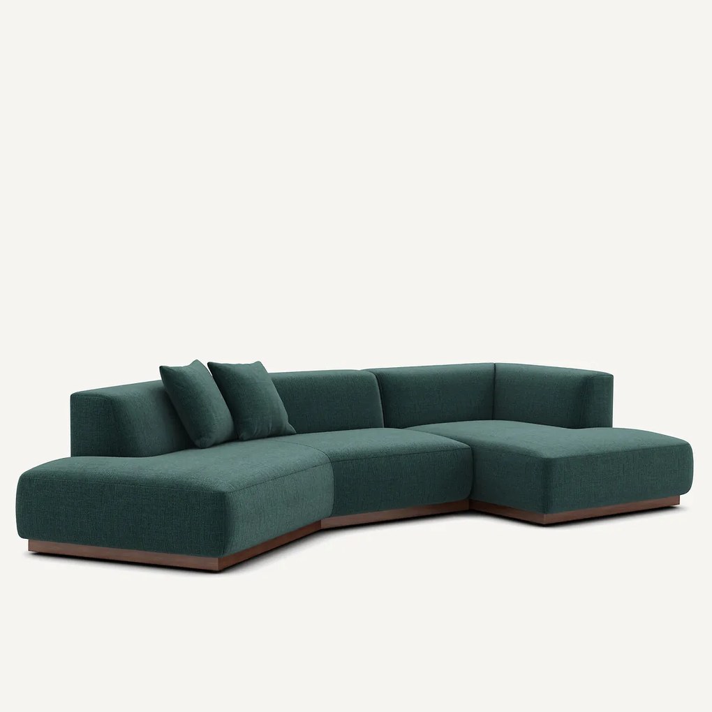 Rechtse open hoekbank in gespikkelde stof, Jacopo