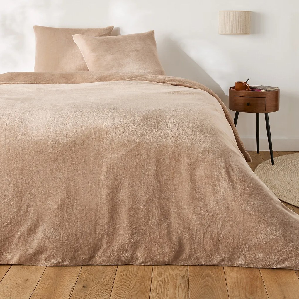 Vierkante kussensloop bedlinnenset, voor- en achterkant fleece