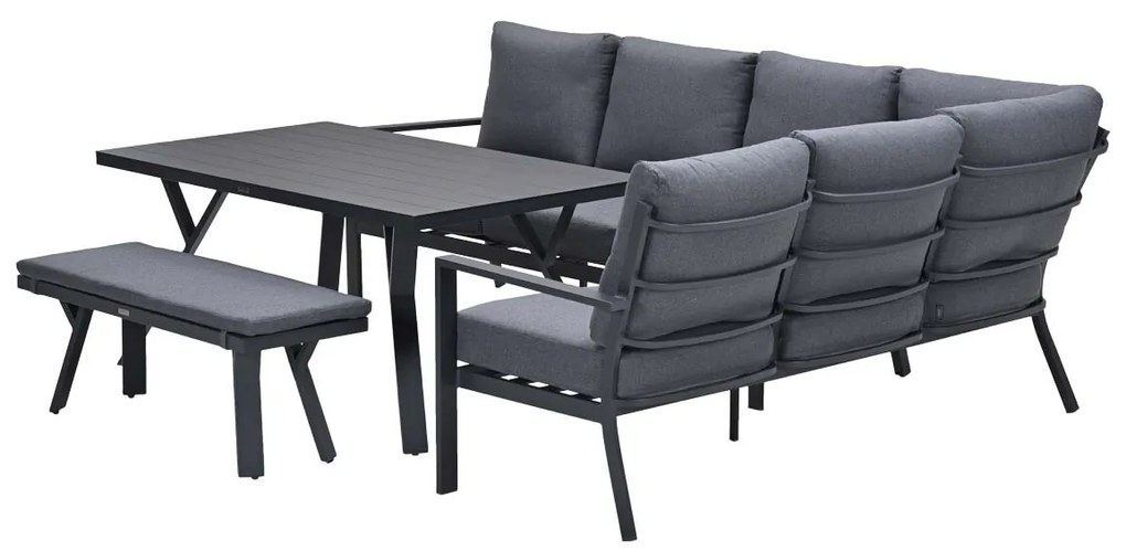 Garden Impressions Senja lounge dining set 4-delig rechts - mystic grijs