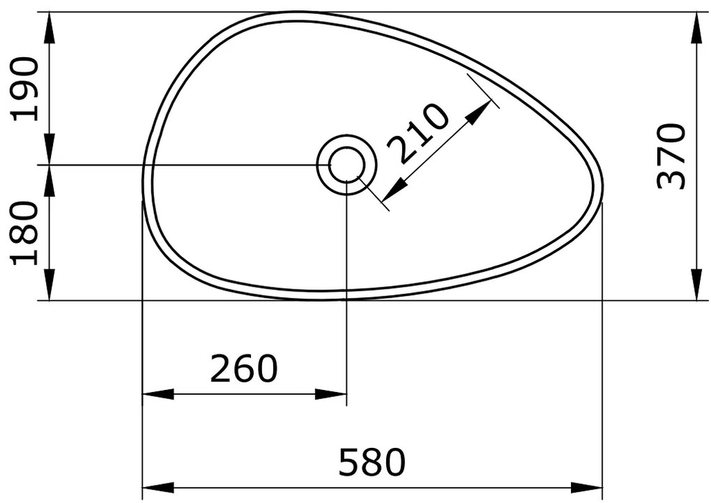 Bocchi Etna waskom keramiek 58cm biscuit