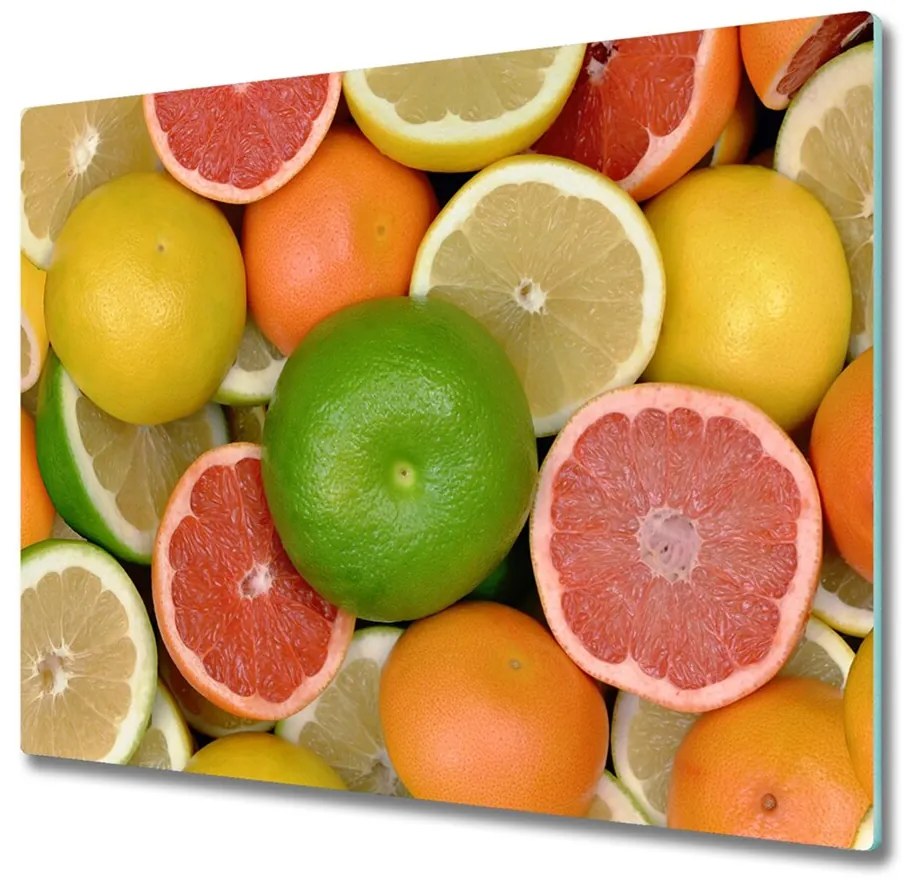 snijplank glas Citrus vruchten 60x52cm