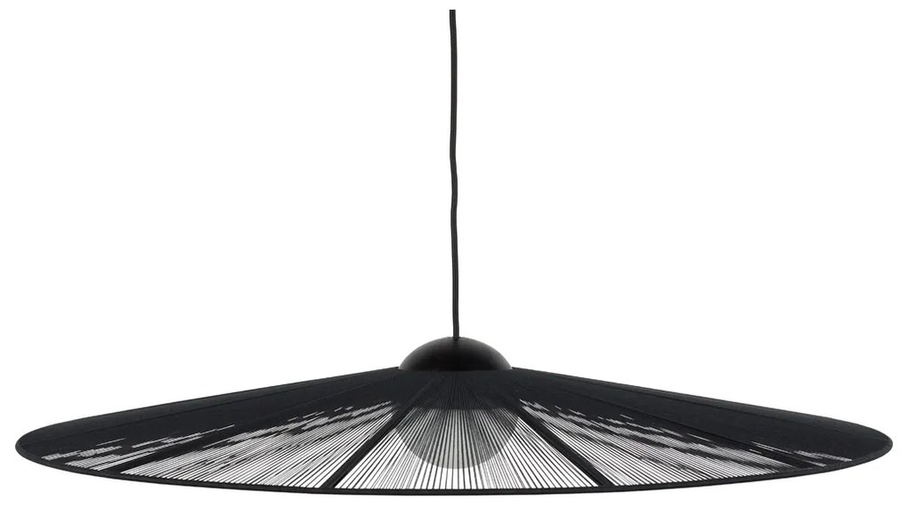 Zuiver Belle L Black Ronde Design Hanglamp Touw 80 Cm Zwart