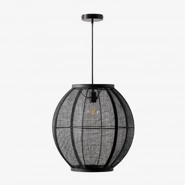 Ziyec Hanglamp Van Linnen Zwart & Ø45 Cm - Sklum