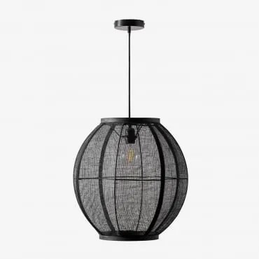 Ziyec linnen plafondlamp Zwart & Ø45 cm - Sklum