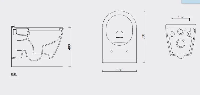 Badstuber Uno randloos hangend toilet met softclose zitting zwart